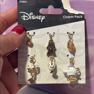 Disney Beauty & The Beast Gold & White Charm Set💜